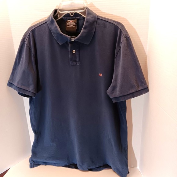 Ralph Lauren Shirt Mens XL Blue Golf Embroidered Flag Logo Polo Jeans Co Vintage - Picture 3 of 8